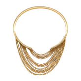 New Women Gold Plated Metal Chain Upper Arm Cuff Bracelet Chain Multi Wave Accessory